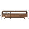 Walker Edison Kimi Mid Century Modern Minimalist Drop-Down Door Stand for TVs up to 85 Inches, 70 Inch, Mocha(Mocha)