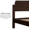Walker Edison King Boho Arched Headboard Solid Pine Bed, Platform Style No Box Spring Required, Modern Curved Design, King Size, Cerused White(Brown)