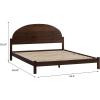 Walker Edison King Boho Arched Headboard Solid Pine Bed, Platform Style No Box Spring Required, Modern Curved Design, King Size, Cerused White(Brown)