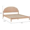 Walker Edison King Boho Arched Headboard Solid Pine Bed, Platform Style No Box Spring Required, Modern Curved Design, King Size, Cerused White(Cerused White)