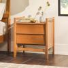 Walker Edison Leif Scandi Angled Drawer-Face Nightstand, 22 Inch, Caramel(Caramel 22 Inch)