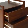 Walker Edison Leif Scandi Angled Drawer-Face Nightstand, 22 Inch, Caramel(Walnut 22 Inch)