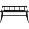 Walker Edison Lennon Boho Solid Wood Low Spindle-Back Bench 47 Inch Black(Black)