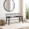 Walker Edison Lennon Boho Solid Wood Low Spindle-Back Bench 47 Inch Black(Black)