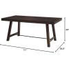 Walker Edison Liam Rustic Farmhouse Trestle Style Dining Table, 70 Inch, Dark Brown Oak