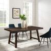 Walker Edison Liam Rustic Farmhouse Trestle Style Dining Table, 70 Inch, Dark Brown Oak