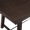 Walker Edison Liam Rustic Farmhouse Trestle Style Dining Table, 70 Inch, Dark Brown Oak