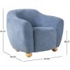 Walker Edison Linley Contemporary Boucle Accent Chair with Wood Legs, Soft Blue(Soft Blue)