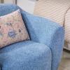 Walker Edison Linley Contemporary Boucle Accent Chair with Wood Legs, Soft Blue(Soft Blue)