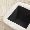 Walker Edison Linley Contemporary Large Storage Bouclé Ottoman with Wood Legs, Ivory(Ivory)