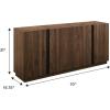 Walker Edison Liss Contemporary 4-Door Minimalist Sideboard 70 Inch Dark Walnut(Dark Walnut)