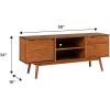 Walker Edison Mabel 58 Inch Modern 2 Door Solid Wood TV Stand for TVs up to 65 Inches – Caramel(Caramel)