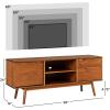Walker Edison Mabel 58 Inch Modern 2 Door Solid Wood TV Stand for TVs up to 65 Inches – Caramel(Caramel)