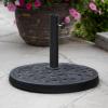 Walker Edison Mari Modern Polyresin Square Umbrella Stand with Metal Design, 18 Inch, Black(Black)