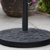 Walker Edison Mari Modern Polyresin Square Umbrella Stand with Metal Design, 18 Inch, Black(Black)