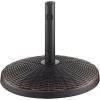 Walker Edison Mari Modern Polyresin Square Umbrella Stand with Metal Design, 18 Inch, Black(Bronze)
