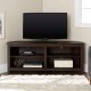 Walker Edison Maxwell Classic 2 Shelf Corner TV Stand for TVs up to 65 Inches, 58 Inch, Espresso(Espresso)