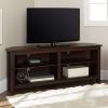 Walker Edison Maxwell Classic 2 Shelf Corner TV Stand for TVs up to 65 Inches, 58 Inch, Espresso(Espresso)
