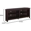 Walker Edison Maxwell Classic 2 Shelf Corner TV Stand for TVs up to 65 Inches, 58 Inch, Espresso(Espresso)