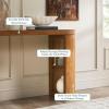 Walker Edison Maya Solid Oak Wood Veneer Console Table with Storage, 48 Inch, Medium Brown Oak(Medium Brown)