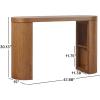 Walker Edison Maya Solid Oak Wood Veneer Console Table with Storage, 48 Inch, Medium Brown Oak(Medium Brown)