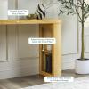 Walker Edison Maya Solid Oak Wood Veneer Console Table with Storage, 48 Inch, Medium Brown Oak(White Oak)