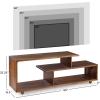 Walker Edison Meier Contemporary 2 Tier Asymmetrical Solid Wood TV Stand for TVs up to 50 Inches, 60 Inch, Amber(Amber)