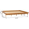 Walker Edison Mid Century Modern Solid Wood Platform Bed Headboard Footboard Bed Frame Bedroom, King, Caramel(Caramel)