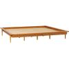Walker Edison Mid Century Modern Solid Wood Platform Bed Headboard Footboard Bed Frame Bedroom, King, Caramel(Caramel)