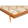 Walker Edison Mid Century Modern Solid Wood Platform Bed Headboard Footboard Bed Frame Bedroom, King, Caramel(Caramel)