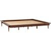 Walker Edison Mid Century Modern Solid Wood Platform Bed Headboard Footboard Bed Frame Bedroom, King, Caramel(Walnut)