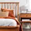 Walker Edison Mid Century Modern Solid Wood Spindle Platform Bed Headboard Footboard Bed Frame Bedroom, Twin, Caramel(Caramel)
