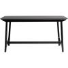 Walker Edison Mid-Century Modern Solid Wood Trestle Base Dining Table, 60 Inch, Walnut Veneer(Black Ash)