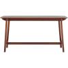 Walker Edison Mid-Century Modern Solid Wood Trestle Base Dining Table, 60 Inch, Walnut Veneer(Walnut)