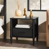 Walker Edison Modern 1-Drawer Nightstand, 20 Inch, Walnut 20-Inch(Black 20-inch)