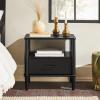 Walker Edison Modern 1-Drawer Nightstand, 20 Inch, Walnut 20-Inch(Black 20-inch)
