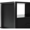 Walker Edison Modern 1-Drawer Nightstand, 20 Inch, Walnut 20-Inch(Black 20-inch)