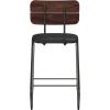 Walker Edison Modern 2-Piece Minimalist Counter Stools with Wooden Back, Set of 2, Black(Black)