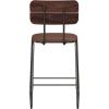 Walker Edison Modern 2-Piece Minimalist Counter Stools with Wooden Back, Set of 2, Black(Brown)