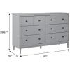 Walker Edison Modern 6-Drawer Solid Wood Dresser Bedroom Storage, 57 Inch, White(Grey-t)