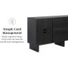 Walker Edison Modern Beveled 2-Door, 2-Drawer Sideboard, 63 Inch, Black(Black)