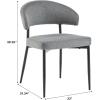 Walker Edison Modern Curved Back Upholstered Dining Chair with High-Performance Woven Upholstery and Powder Coated Steel Base, 2pk, Charcoal(Charcoal)