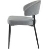 Walker Edison Modern Curved Back Upholstered Dining Chair with High-Performance Woven Upholstery and Powder Coated Steel Base, 2pk, Charcoal(Charcoal)