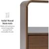 Walker Edison Modern Curved-Top Solid Wood 1-Drawer Nightstand with Open Cubby, 24 Inch, Brown(2-pack Black)