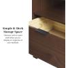 Walker Edison Modern Curved-Top Solid Wood 1-Drawer Nightstand with Open Cubby, 24 Inch, Brown(2-pack Black)