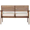 Walker Edison Modern Cushioned Solid Acacia Wood Loveseat(Dark Brown)