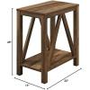 Walker Edison Modern Farmhouse A-Frame Wood Rectangle Side Table Living Room Small End Accent Table, 13 Inch, Rustic Oak(Rustic Oak)