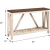 Walker Edison Modern Farmhouse Accent Entryway Table Entry Table Living Room End Table, 52 Inch, Dark Walnut and White Oak