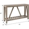 Walker Edison Modern Farmhouse Accent Entryway Table Entry Table Living Room End Table, 52 Inch, Grey Wash(Grey Wash)
