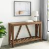 Walker Edison Modern Farmhouse Accent Entryway Table Entry Table Living Room End Table, 52 Inch, Grey Wash(Rustic Oak)